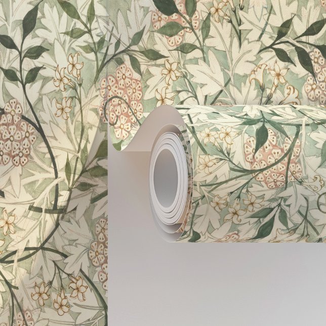 Exquisite Jasmine & Hawthorn Watercolor Morris Wallpaper (Creator Uploaded)