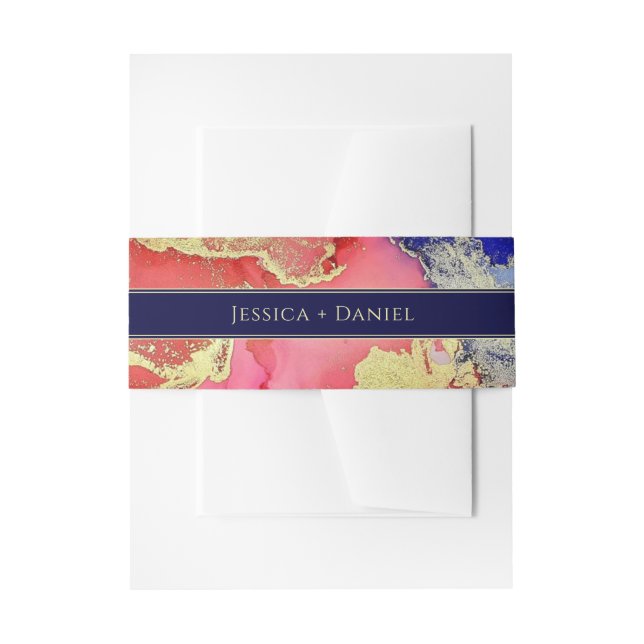Exquisite Jewel Tone Wedding Invitation Belly Band (Front Example)
