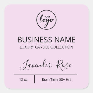 Exquisite Logo Lavender Purple Candle Labels