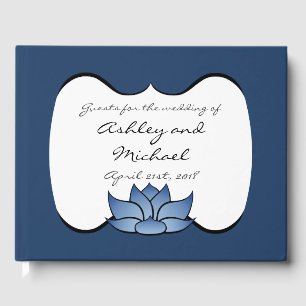 Exquisite Lotus in Blue Guest Book
