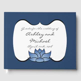 Exquisite Lotus in Blue Guest Book
