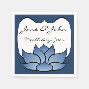Exquisite Lotus in Blue Napkins