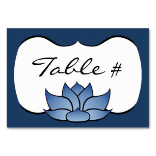 Exquisite Lotus in Blue Table Card