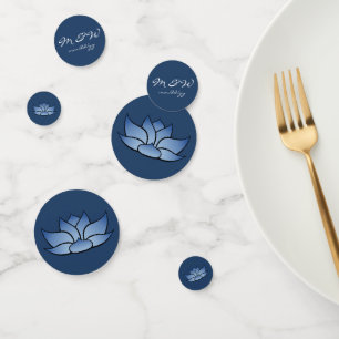 Exquisite Lotus in Blue Table Confetti
