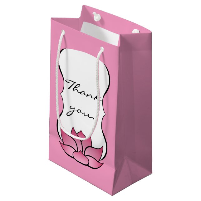 Exquisite Lotus in Pink Gift Bag (Front Angled)