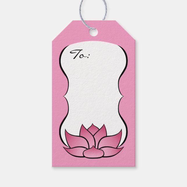 Exquisite Lotus in Pink Gift Tag (Front)