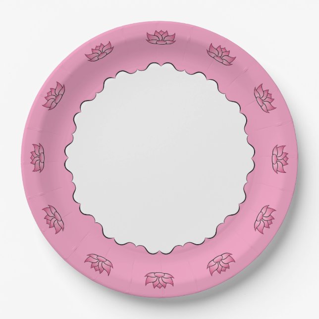 Exquisite Lotus in Pink Paper Plate (Front)