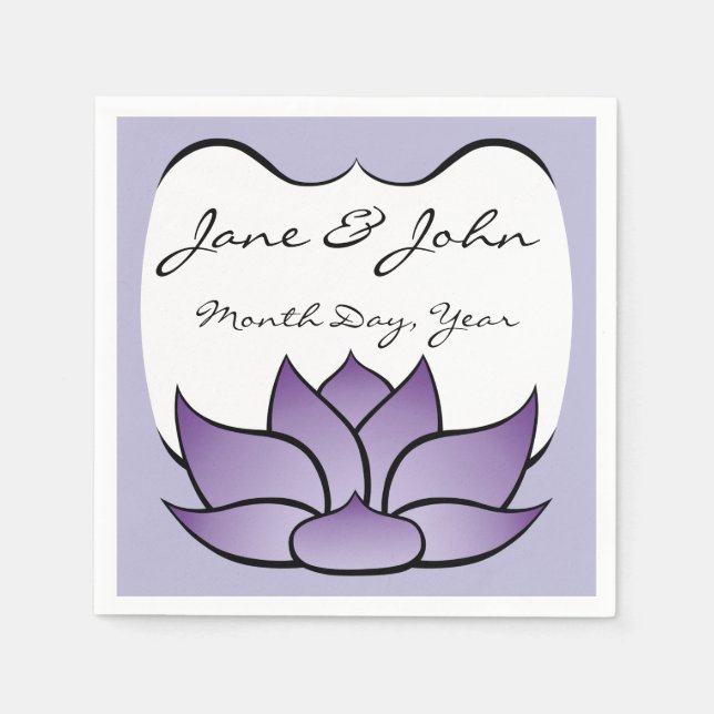Exquisite Lotus in Purple Napkins (Front)