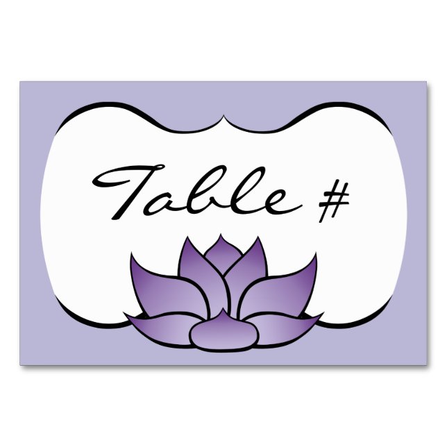 Exquisite Lotus in Purple Table Card (Front)