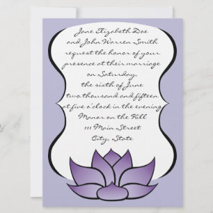 Exquisite Lotus in Purple Wedding Invitation