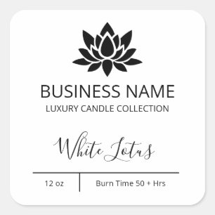 Exquisite Lotus White Candle Labels