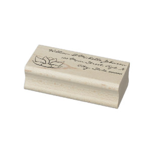 Exquisite Lotus Wooden Address Stamp