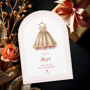 Exquisite Lovely Flower Girl Dress in Pink & Gold  Invitation