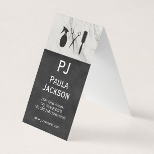Exquisite Lux Texture Monogram and Marble Trim Business Card