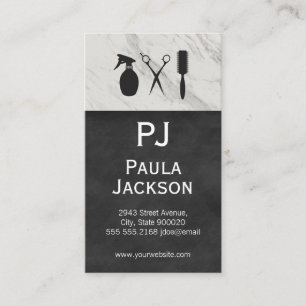 Exquisite Lux Texture Monogram and Marble Trim Business Card