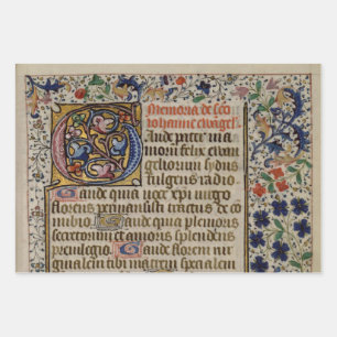 exquisite mediaeval illuminated manuscripts wrappi wrapping paper sheet