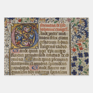 exquisite mediaeval illuminated manuscripts wrappi wrapping paper sheet
