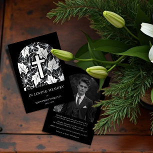 Exquisite Minimalist Black White Botanical Funeral
