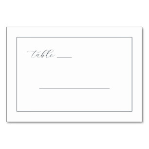 Exquisite Navy Calligraphy Table Table Number