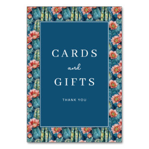 Exquisite Navy Floral Border Table Number