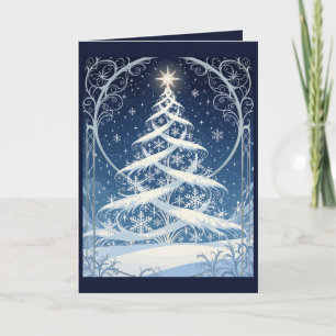 Exquisite Ornate Christmas Yule Tree Holiday Card