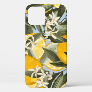 Exquisite pattern with yellow bergamot fruits, cit iPhone 12 case