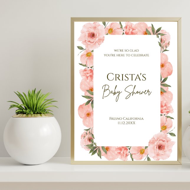 Exquisite Peach Floral Welcome Poster (Creator Uploaded)