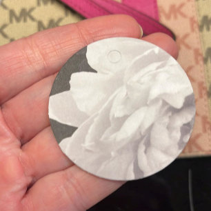 Exquisite Peony Black and White Favour Tags