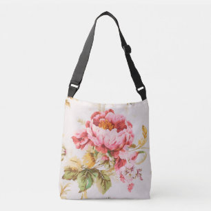 Exquisite Pink and Yellow Flowers. Shabby Chic Tot Crossbody Bag