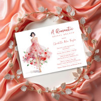 Exquisite Pink Floral Tulle Model Bridal Shower