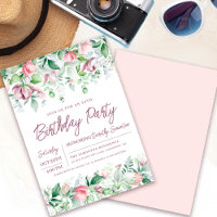 Exquisite Pink Mauve Floral 80th Birthday