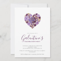 Exquisite Purple Floral Heart Galentine's Day