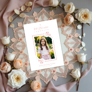 Exquisite Romantic Pink Floral Botanical Frame Invitation