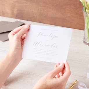 Exquisite Rose Gold Calligraphy Vellum Invitations