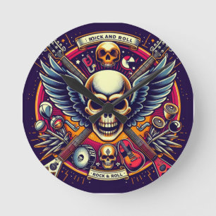 Exquisite Skull and Bones Traditional Artistry 🎨 Round Clock