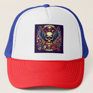 Exquisite Skull and Bones Traditional Artistry 🎨 Trucker Hat