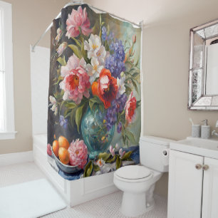Exquisite Still Life with Graceful Flowers Shower Curtain