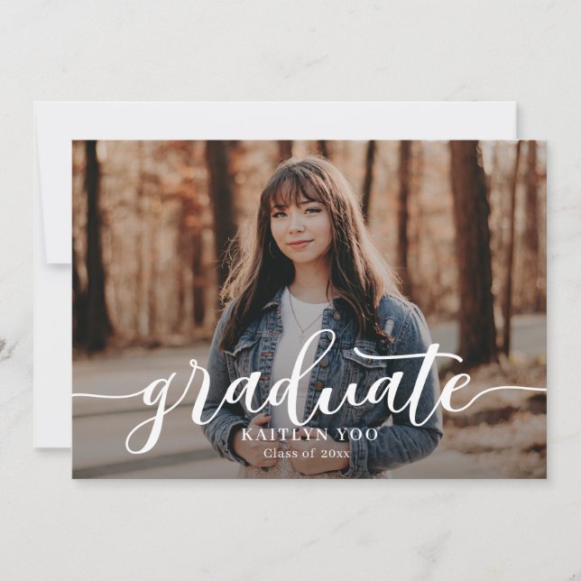 Exquisite Taste Editable Colour Graduation Invitation (Front)