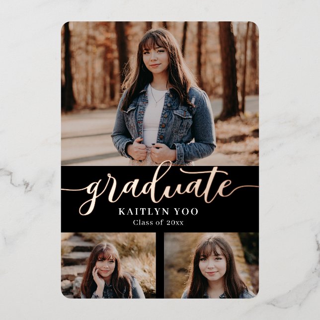 Exquisite Taste Foil Graduation Invitation Foil In (Front)