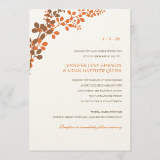 Exquisite Vines (Bronze & Orange) Invitation