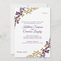 Exquisite Vines Invitation- Plum & Gold
