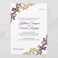 Exquisite Vines Invitation- Plum & Gold