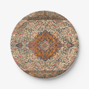 Exquisite Vintage Persian Rug Pattern Paper Plate