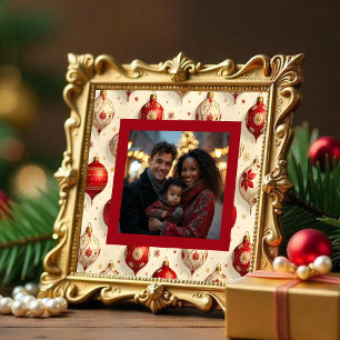 Exquisite Vintage Red & Gold Christmas Ornaments Tissue Paper