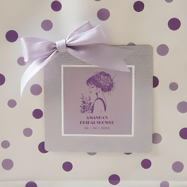 Exquisite Vintage Retro Bride 20s Silhouette  Rubber Stamp (Exquisite Vintage Retro Bride Silhouette Rubber Stamps for Bridal Shower.)