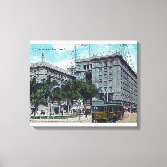 Exteior View of the US Grant Hotel Canvas Print (Front)