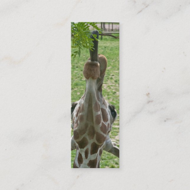 Extended Tongue Giraffe Bookmark Mini Business Card (Front)