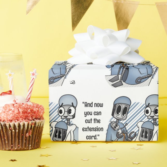 Extension Cord Baby Wrapping Paper (Birthday Party)