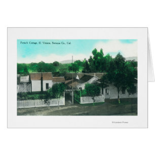 Exterior Aerial View of French Cottage