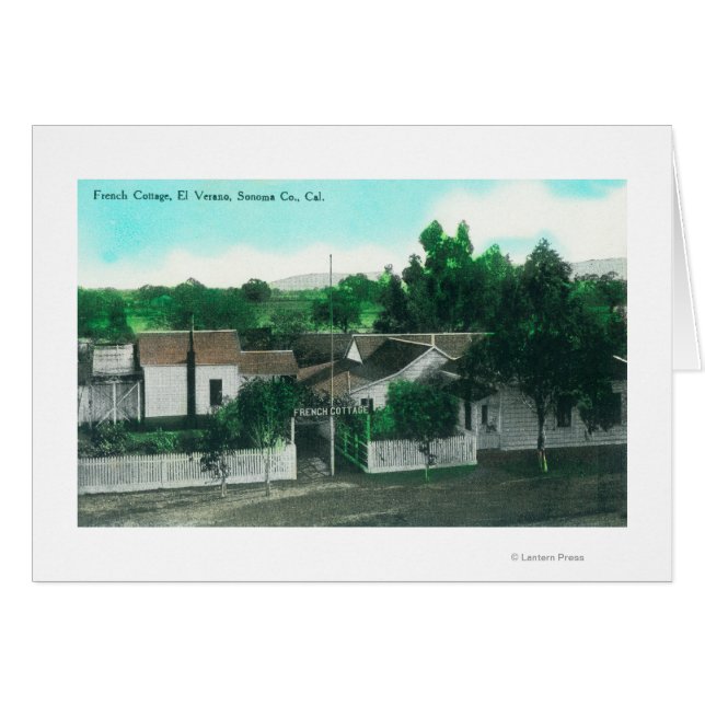 Exterior Aerial View of French Cottage (Front Horizontal)